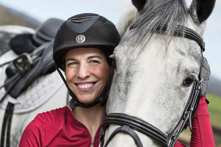 Horse next to owner